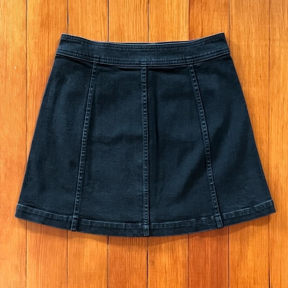 NWT - Madewell Stretch Denim A-Line Mini Skirt in Black Frost - Size 0 - Picture 6 of 7